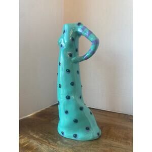 Vintage 80’s Signed Ceramic Whimsical Woman Vase